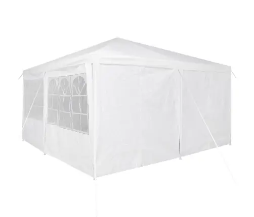 Balļu Telts Ar 8 Sānu Sienām, Balta, 4X4 M, Pe Vidaxl