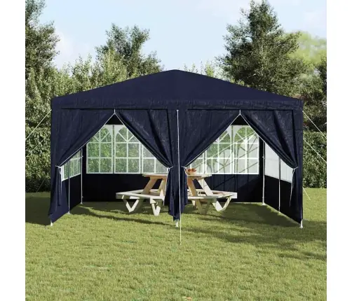 Ballīšu Telts Ar 8 Sānu Sienām, Zila, 4X4 M Pe Vidaxl