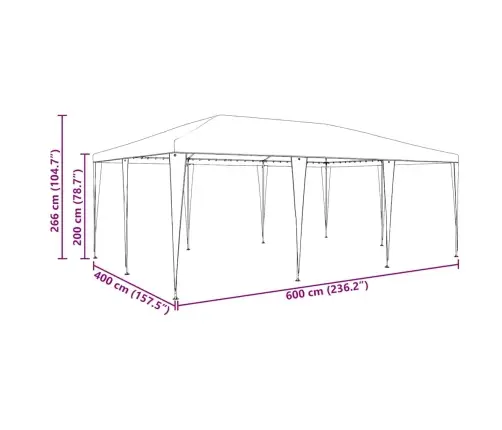 Pidutelgid Valge 600 X 400 X 266 Cm Polüetüleen Ja Teras