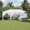 Ballīšu Telts Ar 10 Baltām Sienām, Izmērs 6X4 M, Pe Vidaxl