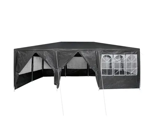 Svētku Telts Ar 10 Antracīta Sānu Sienām, 6X4 M, Pe Vidaxl