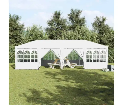 Ballei Telts Ar 12 Sānu Sienām, Balta, 8X4 M, Pe Vidaxl