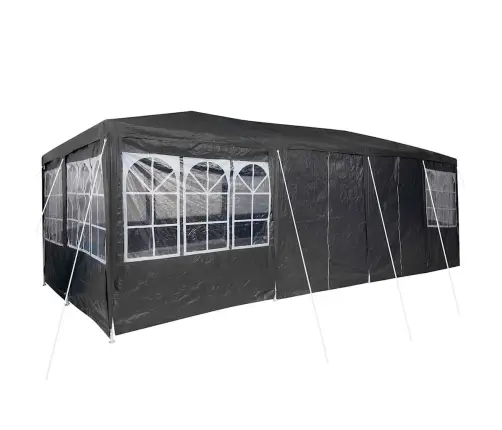 Svinību Telts Ar 12 Antracīta Sānu Sienām, 8X4 M Pe Vidaxl