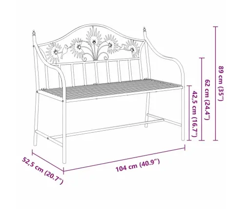 Sols Balts Metāls 104 X 52.5 X 89 Cm Izturīgs Āra Sols Vidaxl