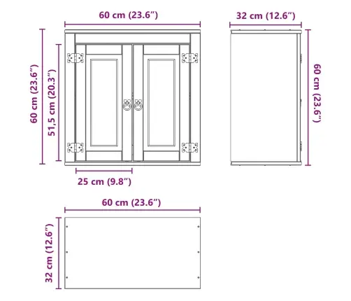 Plakans Ar Plauktu Medus 60 X 32 X 40 Cm Ciets Priedes Koks Vidaxl