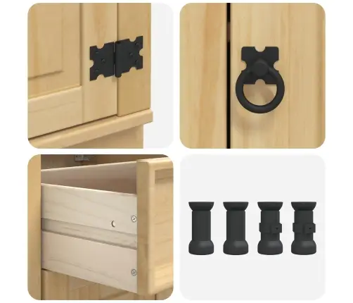 Plakans Ar Atvilktni Medus 40 X 46 X 81,5 Cm Ciets Priedes Koks Vidaxl