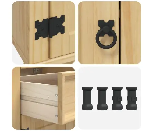 Plakans Ar Atvilktni Medus 80 X 46 X 81,5 Cm Ciets Priedes Koks Vidaxl