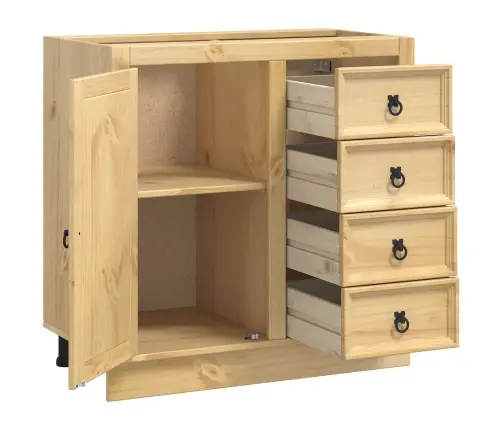 Plakans Ar Atvilktni Medus 80 X 46 X 81,5 Cm Ciets Priedes Koks Vidaxl