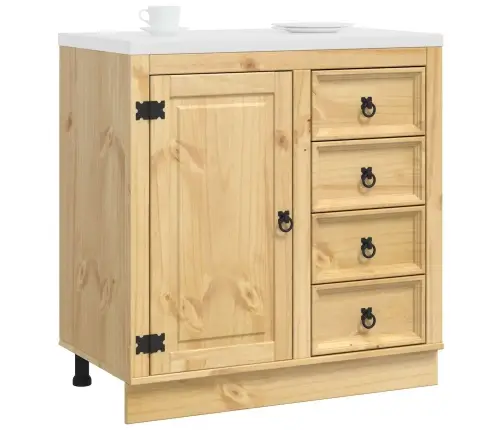 Plakans Ar Atvilktni Medus 80 X 46 X 81,5 Cm Ciets Priedes Koks Vidaxl