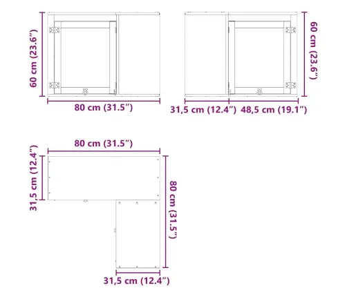 Plakans Ar Plauktu Medus 80 X 80 X 60 Cm Ciets Priedes Koks Vidaxl