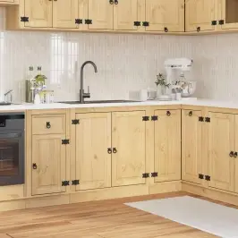 Plakans Ar Durvīm Medus 80 X 46 X 81,5 Cm Ciets Priedes Koks Vidaxl