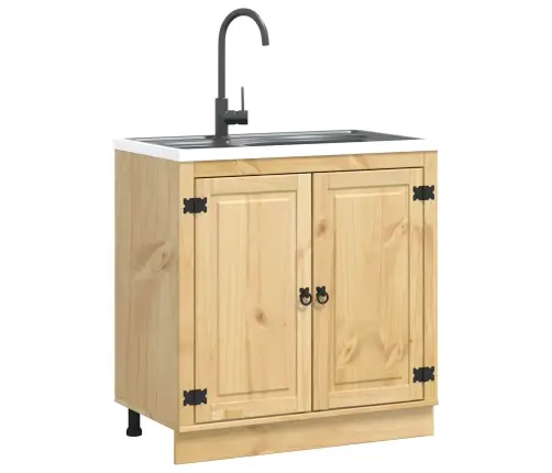 Plakans Ar Durvīm Medus 80 X 46 X 81,5 Cm Ciets Priedes Koks Vidaxl