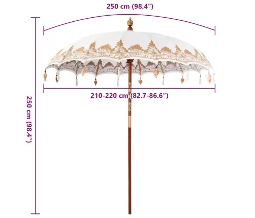 Balilaste Parasiil Cream 215 X 215 X 260 Cm Puuvill