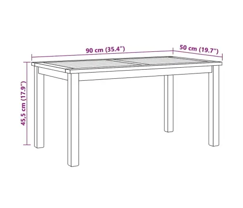 Kavos Staliukas Ruda 90 X 50 X 45.5 Cm Tikmedžio Masyvas