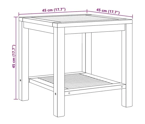 Kohvilaud Pruun 45 X 45 X 45 Cm Tugev Tiikpuu