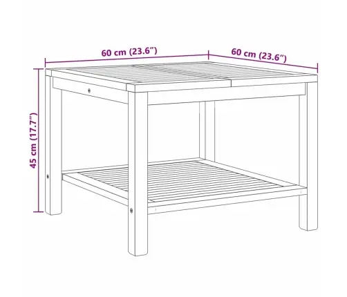 Kavos Staliukas Ruda 60 X 60 X 45 Cm Tikmedžio Masyvas