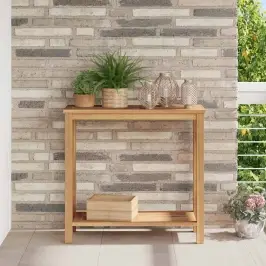 Kafijas Galdiņš Ar Plauktu Brūna 85 X 35 X 75 Cm Masīvs Tīkkoks Vidaxl