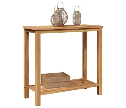 Konsoles Galds Brūna 85 X 35 X 75 Cm Masīvs Tīkkoks Vidaxl