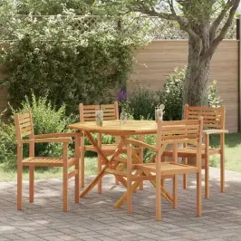 Dārza Saliekamās Krēsli 4 Pcs Brūna 55.5 X 55.5 X 90 Cm Vidaxl