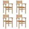 Dārza Saliekamās Krēsli 4 Pcs Brūna 55.5 X 55.5 X 90 Cm Vidaxl