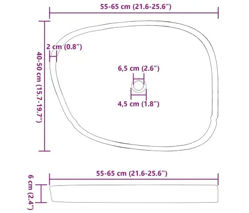 Basin Hall (38-45) X (38-45) X 12 Cm Jõekivi