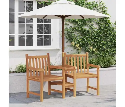 Āra Krēsli Ar Plauktu Ģeometriskais Ar Uzglabāšanu Brūna 152 X 63 X 89 Cm Masīvs Tīkkoks Vidaxl