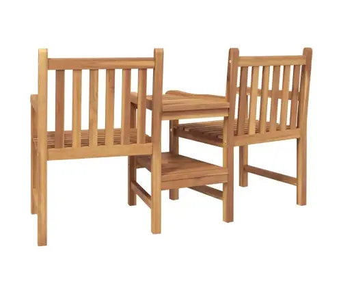 Āra Krēsli Ar Plauktu Ģeometriskais Ar Uzglabāšanu Brūna 152 X 63 X 89 Cm Masīvs Tīkkoks Vidaxl