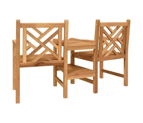 Āra Krēsli Ar Plauktu Režģa Raksts Ar Uzglabāšanu Brūna 152 X 63 X 89 Cm Masīvs Tīkkoks Vidaxl