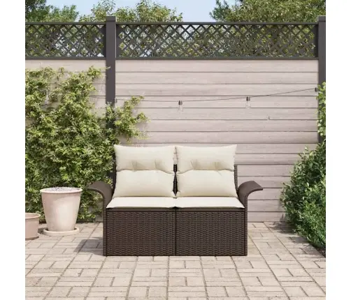 Sodo Sofa Su Pagalve Ruda 141 X 62 X 69Cm Poliratanas Sodo Sofa Su Pagalve Ruda 141 X 62 X 69Cm Poliratanas