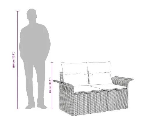 Sodo Sofa Su Pagalve Ruda 141 X 62 X 69Cm Poliratanas Sodo Sofa Su Pagalve Ruda 141 X 62 X 69Cm Poliratanas