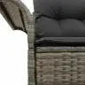 Dārza Dīvāns Ar Spilvenu Pelēka 141 X 62 X 69Cm Poliratāns Vidaxl