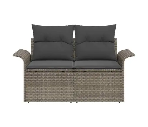 Dārza Dīvāns Ar Spilvenu Pelēka 141 X 62 X 69Cm Poliratāns Vidaxl