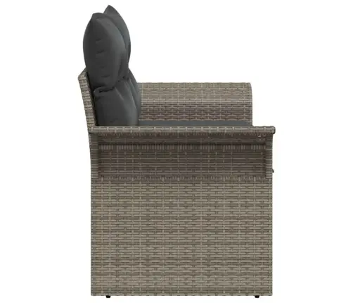 Dārza Dīvāns Ar Spilvenu Pelēka 141 X 62 X 69Cm Poliratāns Vidaxl