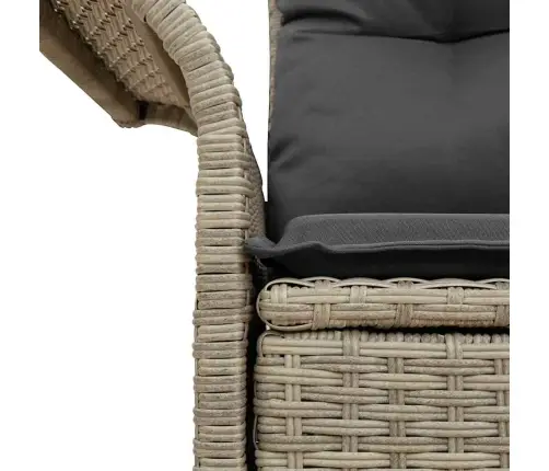 Sodo Sofa Su Pagalve Šviesiai Pilka 141 X 62 X 69Cm Poliratanas