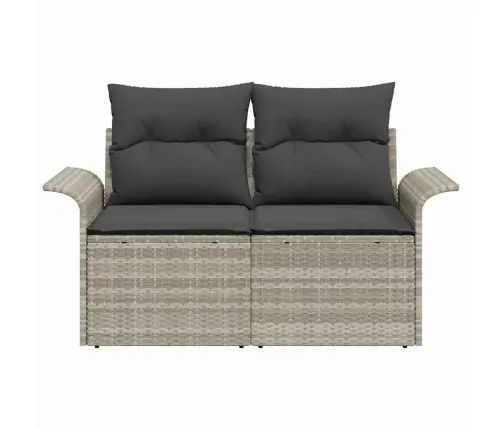 Sodo Sofa Su Pagalve Šviesiai Pilka 141 X 62 X 69Cm Poliratanas