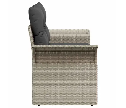 Sodo Sofa Su Pagalve Šviesiai Pilka 141 X 62 X 69Cm Poliratanas