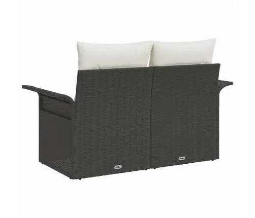 Dārza Dīvāns Ar Spilvenu Melna 141 X 62 X 69Cm Poliratāns Vidaxl