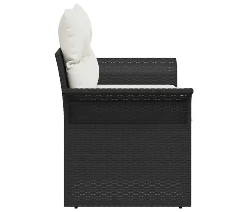 Dārza Dīvāns Ar Spilvenu Melna 141 X 62 X 69Cm Poliratāns Vidaxl