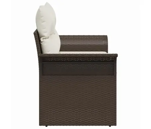 Dārza Dīvāns Ar Spilvenu Brūna 141 X 62 X 69Cm Poliratāns Vidaxl Dārza Dīvāns Ar Spilvenu Brūna 141 X 62 X 69Cm Poliratāns Vidaxl
