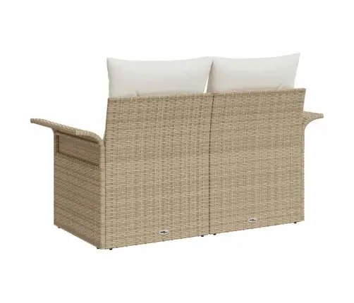Dārza Dīvāns Ar Spilvenu Bēša 141 X 62 X 69Cm Poliratāns Vidaxl