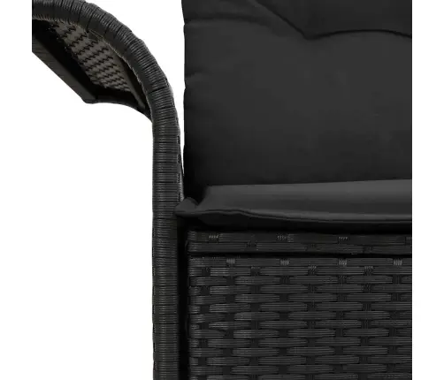 Dārza Dīvāns Ar Spilvenu Melna 141 X 62 X 69Cm Poliratāns Vidaxl