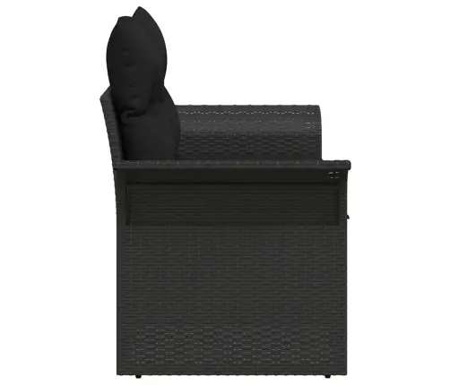 Dārza Dīvāns Ar Spilvenu Melna 141 X 62 X 69Cm Poliratāns Vidaxl