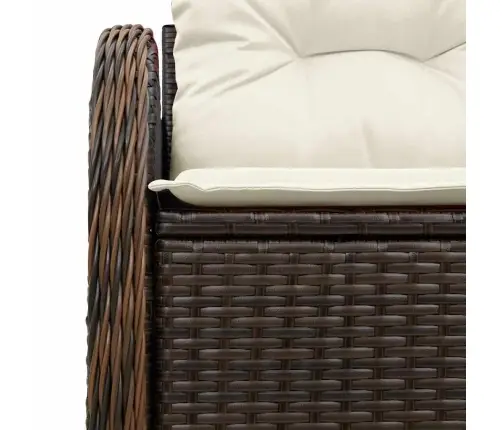 Dārza Dīvāns Ar Spilvenu Brūna 121 X 62 X 69Cm Poliratāns Vidaxl