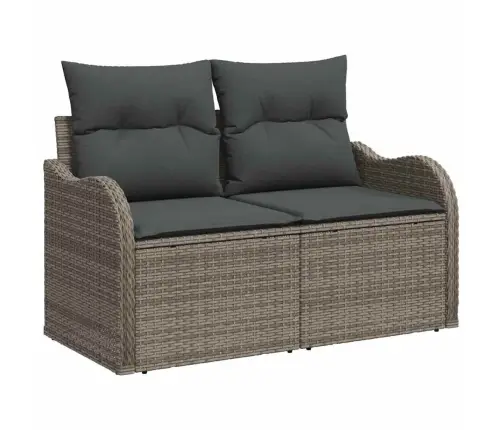 Dārza Dīvāns Ar Spilvenu Pelēka 121 X 62 X 69Cm Poliratāns Vidaxl