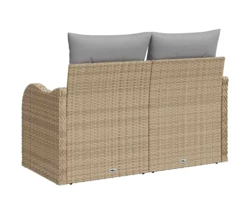 Dārza Dīvāns Ar Spilvenu Bēša 121 X 62 X 69Cm Poliratāns Vidaxl