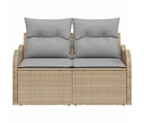 Dārza Dīvāns Ar Spilvenu Bēša 121 X 62 X 69Cm Poliratāns Vidaxl