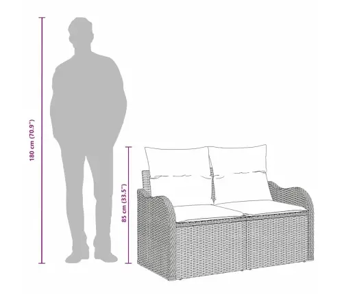 Dārza Dīvāns Ar Spilvenu Bēša 121 X 62 X 69Cm Poliratāns Vidaxl