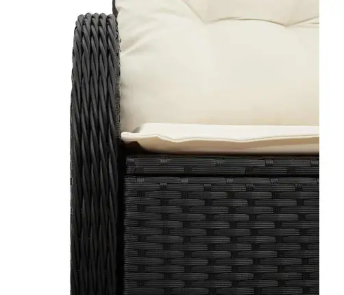 Dārza Dīvāns Ar Spilvenu Melna 121 X 62 X 69Cm Poliratāns Vidaxl