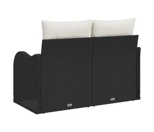 Dārza Dīvāns Ar Spilvenu Melna 121 X 62 X 69Cm Poliratāns Vidaxl