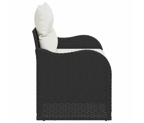 Dārza Dīvāns Ar Spilvenu Melna 121 X 62 X 69Cm Poliratāns Vidaxl